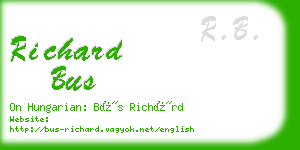 richard bus business card
